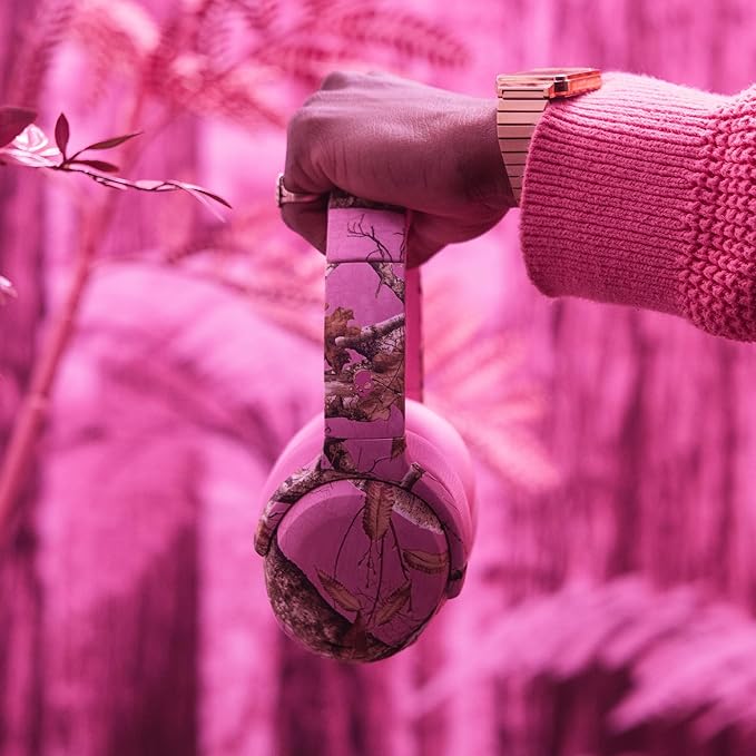 Skullcandy Crusher ANC 2 Wireless Over-Ear Bluetooth Headphones with Multi-Sensory Bass, Active Noise Cancelling, Up to 60 Hours Battery, Microphone for iPhone Android - Realtree Edge Colors Pink