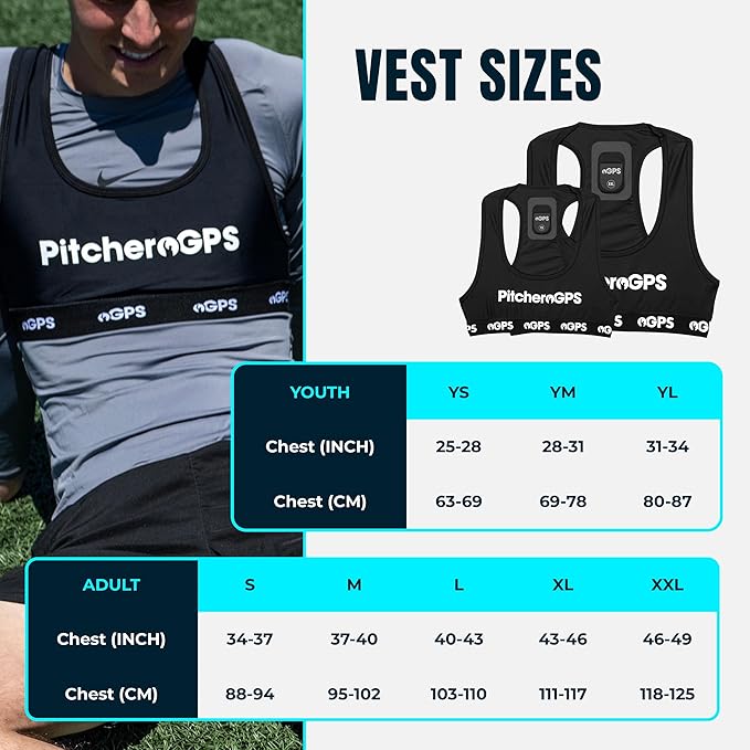 PitcheroGPS Soccer Player Tracker Bundle – (Adult Large) | GPS Sports Vest Includes 12-Month Subscription | Soccer Training Equipment for Performance & Fitness Tracking