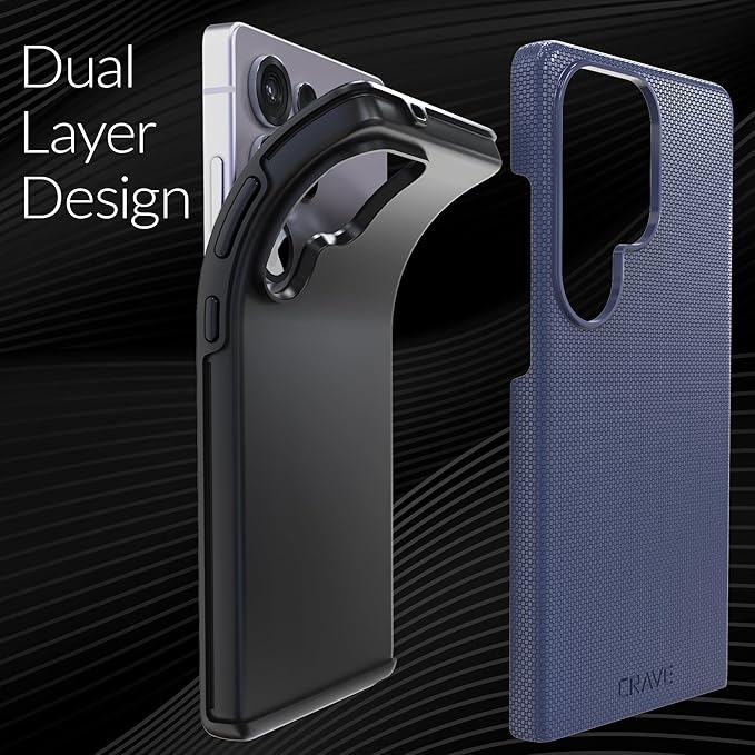 Crave Dual Guard Compatible with Samsung Galaxy S25 Ultra Case, Shockproof Protection Dual Layer Case for Samsung Galaxy S25 Ultra - Navy