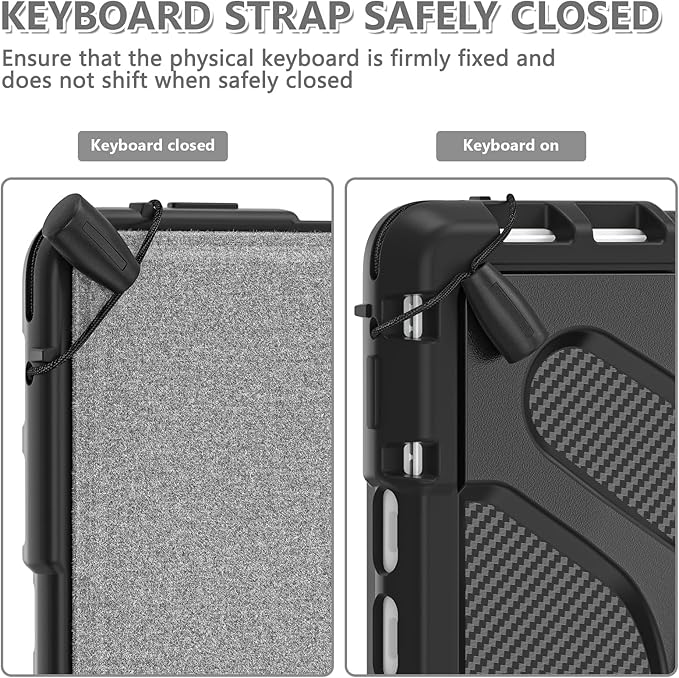 Junfire Protective Case for Microsoft Surface Pro 11/Pro 10/Pro 9, Shockproof Rugged Case 13 inch with 360°Rotatable Kickstand/Hand Strap/Stylus Holder, Compatible with Type Cover Keyboard-Black