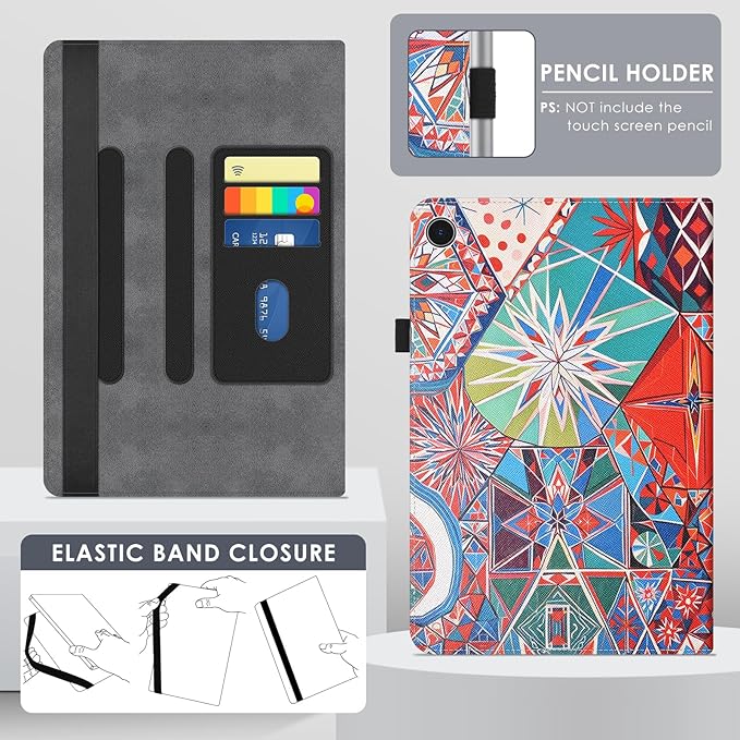 DETUOSI for Samsung Galaxy Tab A9+/A9 Plus 11 inch 2023 Case (SM-X210/X216/X218) Premium Leather Folio Stand Protective Cover Auto Wake/Sleep with Pencil Holder Holder Morocco