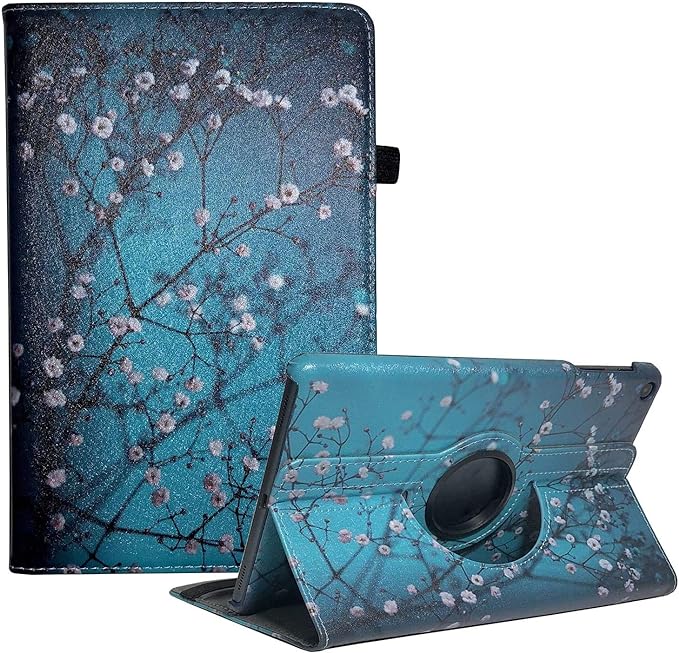 Case for Samsung Galaxy Tab A 10.1 2019, 360 Degree Rotating Stand Smart Case for Samsung Tab A 10.1 Inch Tablet [SM-T510/T515] 2019 Release (Plum Blossom)