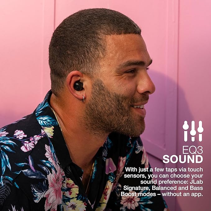 JLab Go Air Pop True Wireless Bluetooth Earbuds + Charging Case, Black, Dual Connect, IPX4 Sweat Resistance, Bluetooth 5.1 Connection, 3 EQ Sound Settings Signature, Balanced, Bass Boost