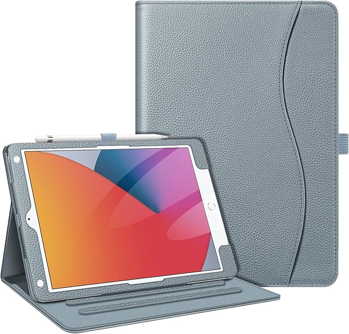 Fintie Case for iPad 9th / 8th / 7th Generation (2021/2020/2019) 10.2 Inch - [Corner Protection] Multi-Angle Viewing Stand Cover with Pocket & Pencil Holder, Auto Sleep Wake, Cloudy Blue