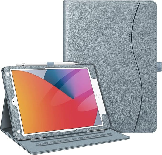 Fintie Case for iPad 9th / 8th / 7th Generation (2021/2020/2019) 10.2 Inch - [Corner Protection] Multi-Angle Viewing Stand Cover with Pocket & Pencil Holder, Auto Sleep Wake, Cloudy Blue