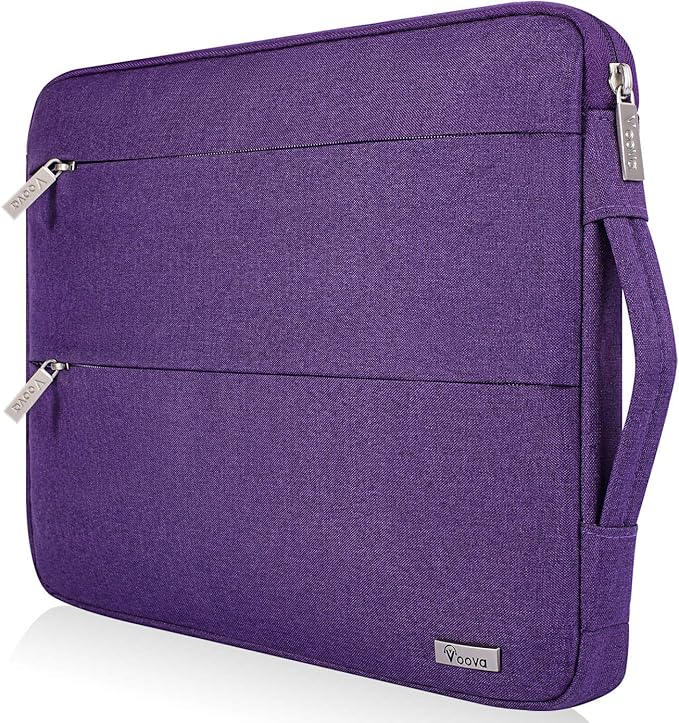 Voova 13 13.6 Inch Laptop Sleeve Case Compatible with MacBook Air 13 M1/M2/M3/M4 2020-2025, MacBook Pro 13/14, IPad Air/Pro 13, Waterproof Slim Computer Bag Cover with Handle, Purple