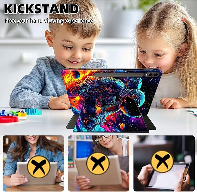 Case for Samsung Galaxy Tab S10 Ultra/Tab S9 Ultra 14.6-Inch, 360 Degree Rotating Folio Stand Smart Cover for Galaxy Tab S10 Ultra/ S9 Ultra 14.6'', Auto Sleep/Wake, Cool Fox