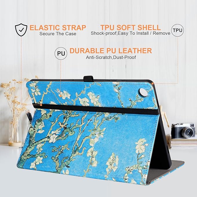 for Samsung Galaxy Tab A9 Plus Case Multiangle Stand for Samsung Tab A9 Plus Tablet Case 11 Inch SM-X210/SM-X216/SM-X218,Blossom