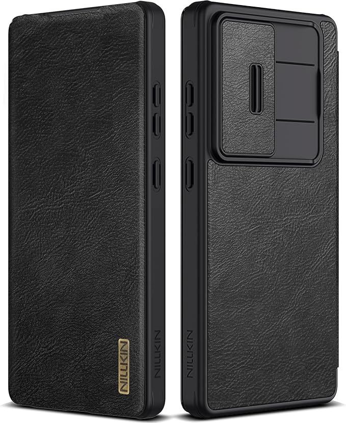 Nillkin for Samsung Galaxy S25 Ultra Wallet Case with Camera Cover, [Lens Protection] Premium Leather Slim Protective Shockproof Hard Cover Flip Phone Case for Galaxy S25 Ultra 6.9'' Black