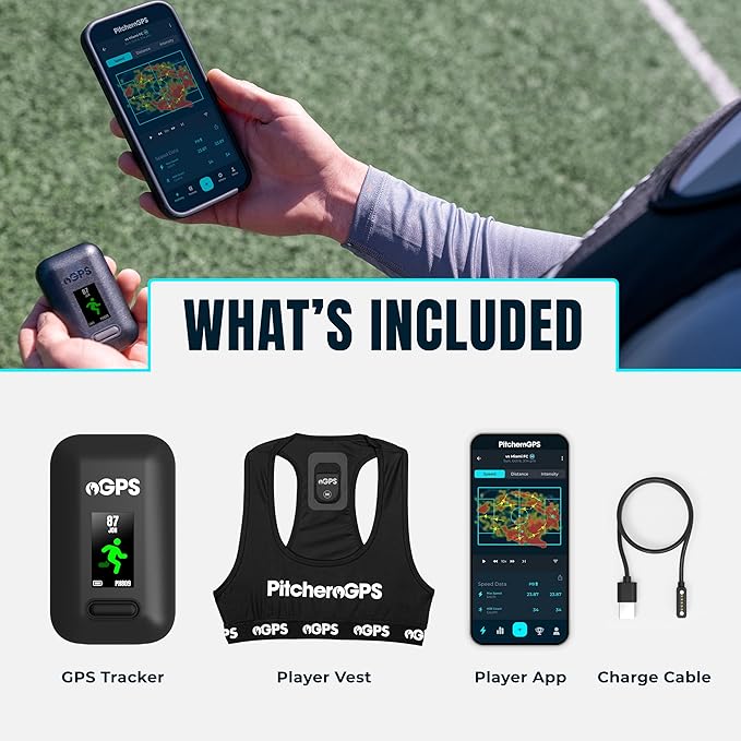PitcheroGPS Soccer Player Tracker Bundle – (Youth Medium) | GPS Sports Vest Includes 12-Month Subscription | Soccer Training Equipment for Performance & Fitness Tracking