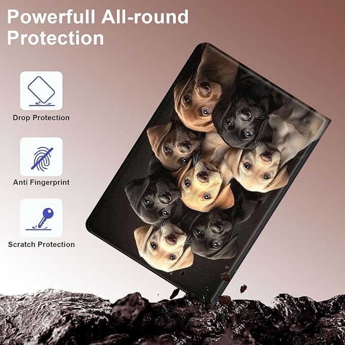 Case for Samsung Galaxy Tab S10 Ultra/Galaxy Tab S9/S8 Ultra 14.6-Inch, Slim PU Leather Stand Cover with Auto Wake/Sleep, Multi-Angle Viewing & Shockproof, Labrador Puppies