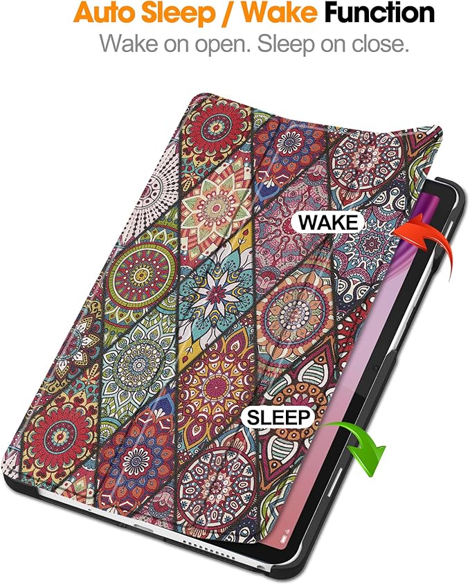 Case for Lenovo Tab One 8.7'' / Tab K9, Folding Folio Ultra-Thin PU Leather Stand Case Cover with Auto Wake/Sleep for Lenovo Tab K9 8.7 Inch Mandala