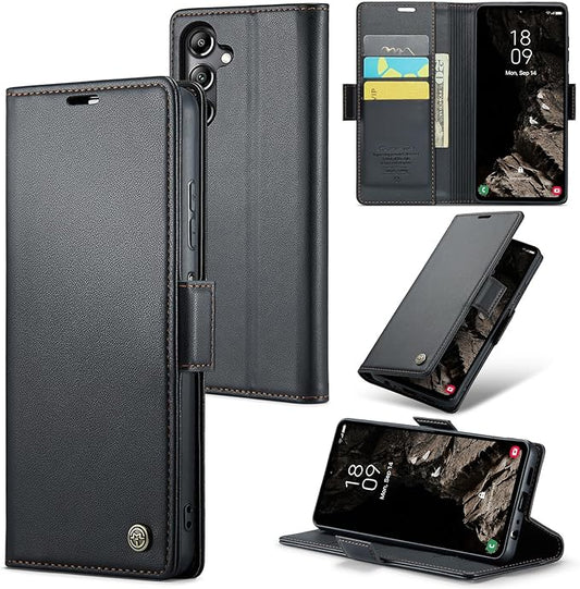 for Samsung Galaxy A05s Case, Premium PU Leather Wallet Case Flip Cover with [RFID Blocking][Card Holder][Stand Function] Shockproof Protective for Samsung Galaxy A05s, Black