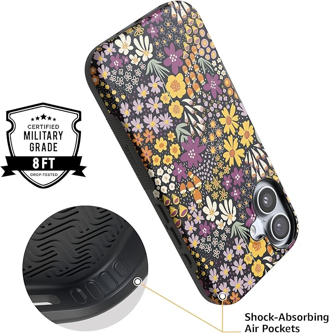 Casely iPhone 17 Case | Falling for You | Plum Floral | Compatible with MagSafe | Bold Protective Design