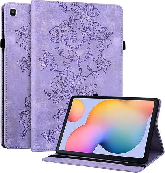 Case for Samsung Galaxy Tab S6 Lite 10.4 Inch 2024/2022/2020, Slim PU Leather Folio Cover with Multi-Angle Stand and Pen Holder, Purple