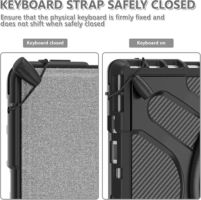 ZenRich Rugged Case for Microsoft Surface Pro 4/5/6/7 with Keyboard,Protective Case for Surface Pro 4/5/6/7 with Kickstand and Hand Strap Heavy Duty Shockproof, Compatible with Type Cover Keyboard