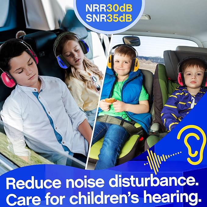 Amylove 6 Pcs Kids Noise Cancelling Headphones 27db Adjustable Earmuffs for Autism Sensory Toddler Children