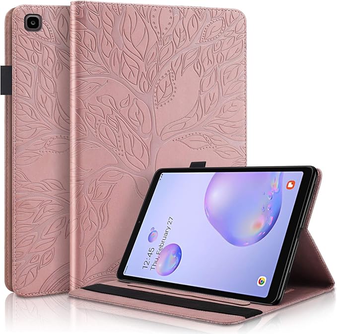 Case for Samsung Galaxy Tab A 8.0 Case 2019 Model SM-T290 /T295 Premium PU Leather Flip Wallet Cover Folio Stand Shell with Pencil Holder Card Pockets for Galaxy Tab A 8.0 inch Tablet - Rose Gold