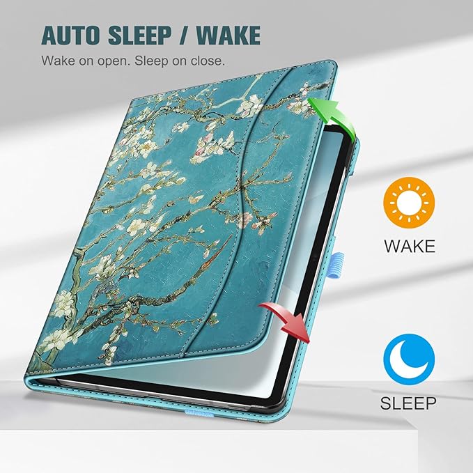 Fintie Case for Samsung Galaxy Tab S10 Lite/ S10 FE/ S9 FE 5G 10.9 Inch/Tab S9 11 Inch with S Pen Holder, Multi-Angle Viewing Protective Cover with Pocket, Auto Sleep/Wake, Blossom