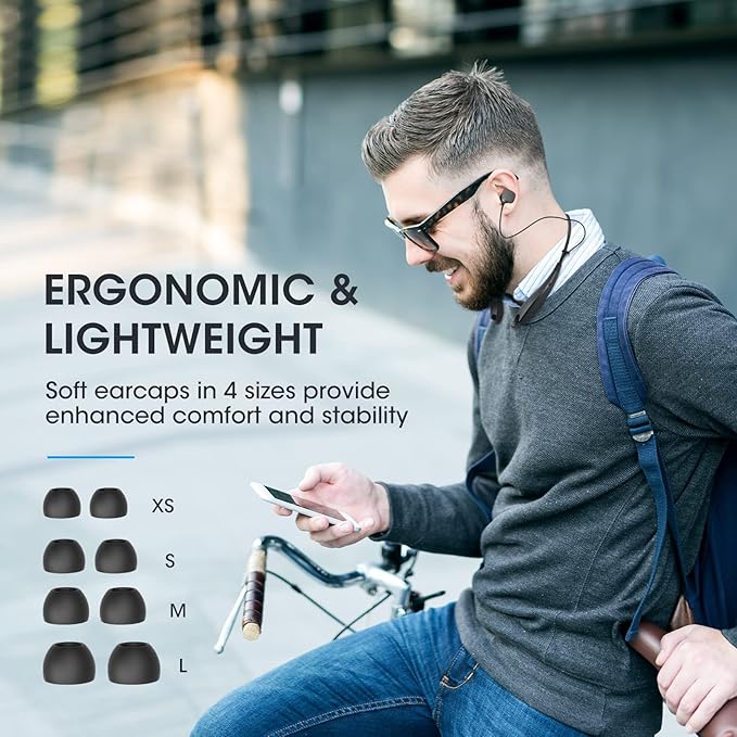 Neckband Bluetooth Headphones, Around The Neck Headphones 24H+ Playtime, Bluetooth Headsets with Call Vibration, Shark Jaw Design Wireless Earbuds+Noise Isolation/Mic/IPX7 Waterproof, 2 Pack