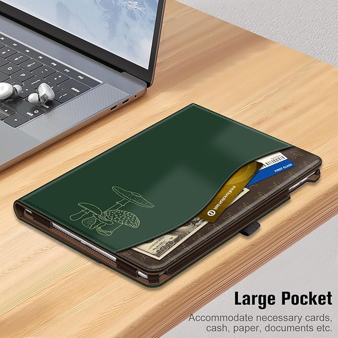 Fintie Case for iPad 9th / 8th / 7th Generation (2021/2020/2019) 10.2 Inch - [Corner Protection] Multi-Angle Viewing Stand Cover with Pocket & Pencil Holder, Auto Sleep Wake, Mushroom