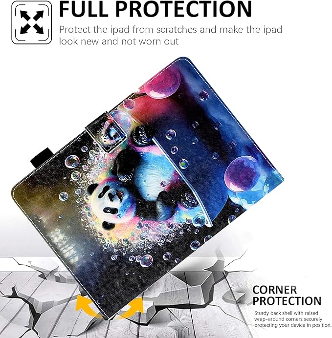 DTangLsm Case for Samsung Galaxy Tab A9 Plus/A9+ 5G 11 Inch 2023 (SM-X210/X216/X218) Multi-Angles Viewing Smart PU Leather Stand Cover with Auto Wake/Sleep for Galaxy Tab A9+ Case,Panda