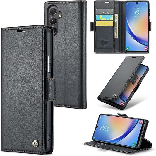 for Samsung Galaxy A34 5G Case, Premium PU Leather Wallet Case Flip Cover with [RFID Blocking][Card Holder][Stand Function] Shockproof Protective for Samsung Galaxy A34 5G, Black