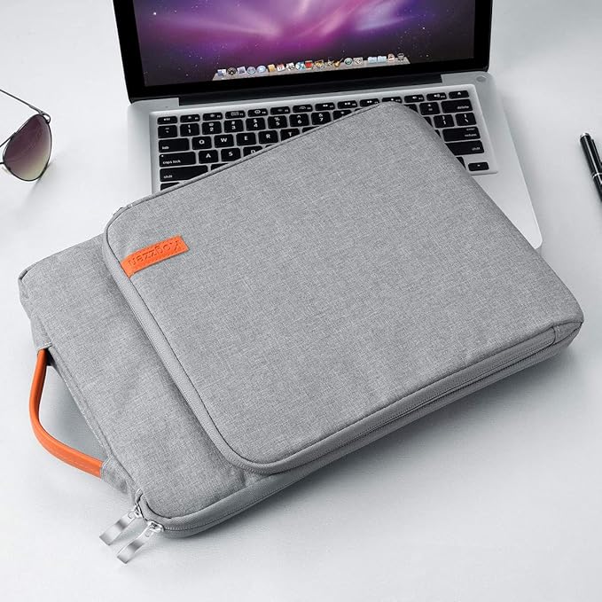 16 15.6 15.4 15 Inch Laptop Sleeve Compatible with MacBook Pro 16/15/ Surface Laptop 15/ Surface Book 2 15, Shockproof Protective Case Carrying Bag, Chromebook Dell HP Lenovo Asus - Gray