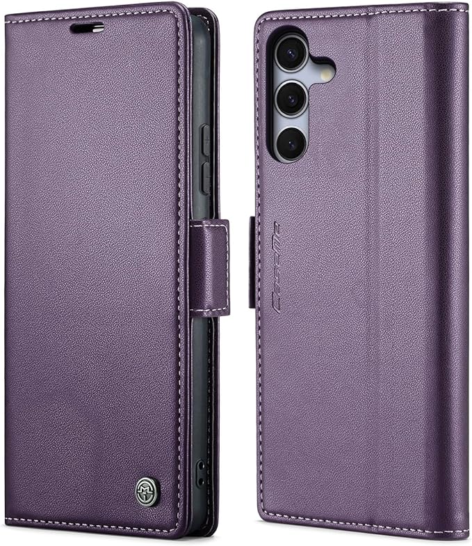 SINIANL for Samsung Galaxy S25 Wallet Case with RFID Blocking, S25 Case Wallet for Men Women with Card Holder Magnetic Clasp Kickstand Leather Book Folio Case for Galaxy S25 Purple