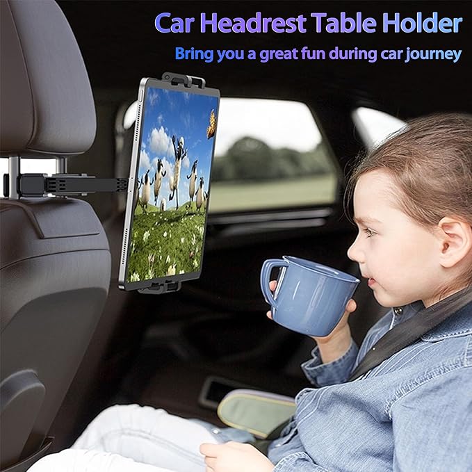 2026 Car Headrest Tablet Holder, Road Trip Essentials for Kids, Scalable Tablet Mount for Car Backseat for iPad Phone... 5.5-10.8" Fits Larger Tablets (If Short Side ≤10.6") [Upgrade - Black]