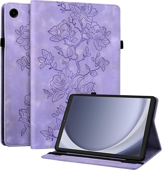 Case for Samsung Galaxy Tab A9 8.7 Inch 2023, Slim PU Leather Folio Cover with Multi-Angle Stand and Pen Holder, Purple