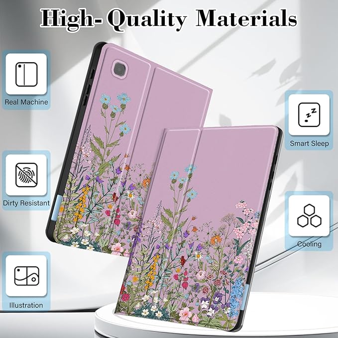 Case for Samsung Galaxy Tab S6 Lite 10.4 Inch 2024/2022/2020 with S Pen Holder, Multi-Angle Viewing Soft TPU Back Cover with Pocket Auto Wake/Sleep.