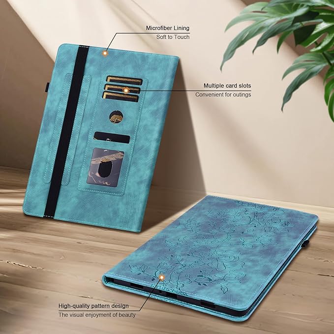 Case for Samsug Galaxy Tab A 10.1 inch 2016 （No S Pen Version） SM-T580 T585 T587, Slim PU Leather Folio Cover with Multi-Angle Stand and Pen Holder, Light Green