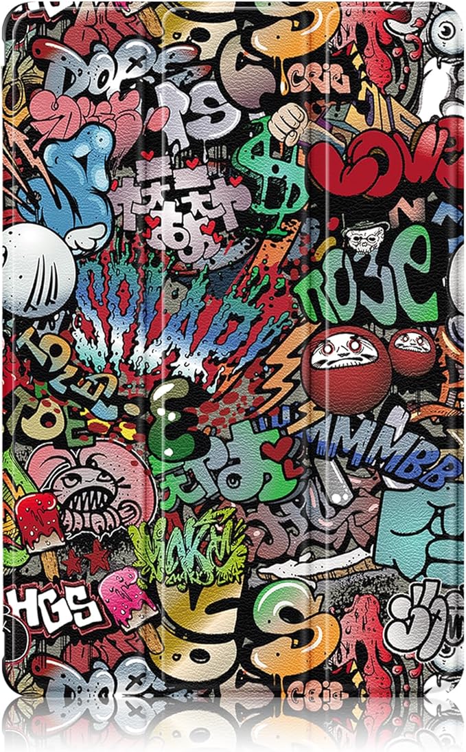 Case for Galaxy Tab A9+/A9 Plus 11 inch 2024,Shockproof Cover with Clear Transparent Back Shell Case for (SM-X210/X215/X216) Auto Wake/Sleep Function,Graffiti