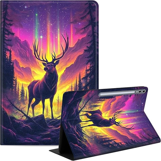 Case for Samsung Galaxy Tab S10 Plus/ S9 FE Plus/ S9 Plus 5G Tablet 12.4'', Slim PU Leather Stand Cover with Auto Wake/Sleep, Multi-Angle Viewing & Shockproof, Majestic Stag