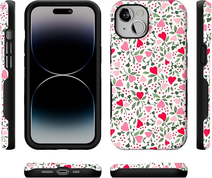 Casely iPhone 14 Case | Vines of Love | Floral Heart | Compatible with MagSafe | Bold Protective Design
