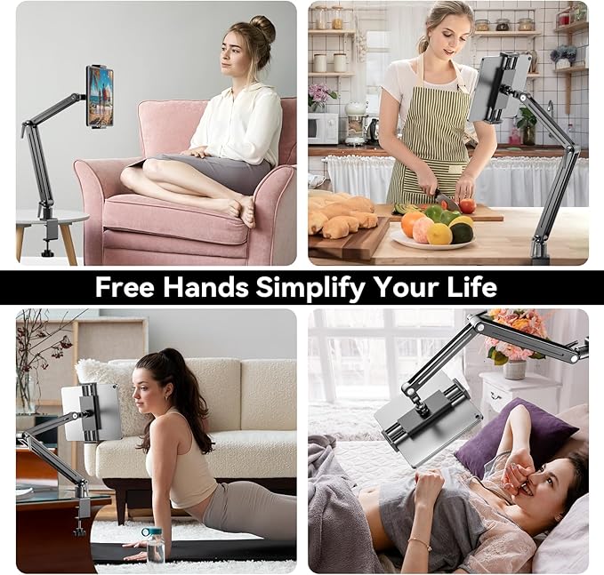 Mount Soporte para Tablet/Portable Monitor/Ereader - Strong Bearing Weight Over 5.5lbs with Built-in Adjusting Wrench with 360°Rotate Base Fits for ipad 4.7-15.6" Tablet Stand Holder