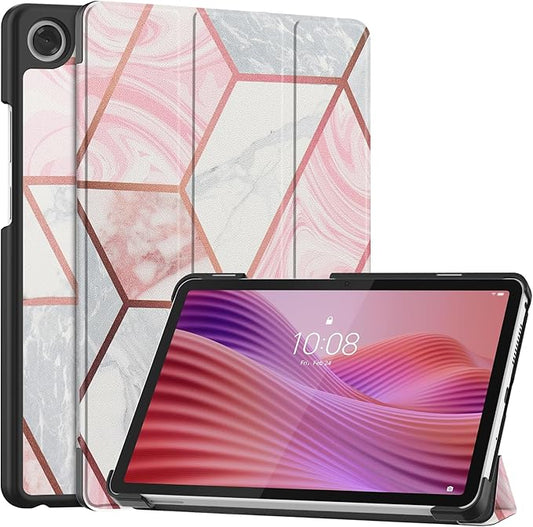 Case for Lenovo Tab One 8.7'' / Tab K9, Folding Folio Ultra-Thin PU Leather Stand Case Cover with Auto Wake/Sleep for Lenovo Tab K9 8.7 Inch Geometry