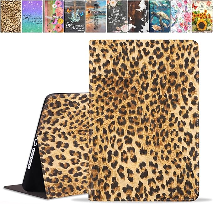 Case for Samsung Galaxy Tab A7 10.4 inch 2022/2020 (SM-T500/T503/T505/T507/T509), Premium PU Leather Stand Folio Cover with Auto Sleep/Wake - Leopard Print