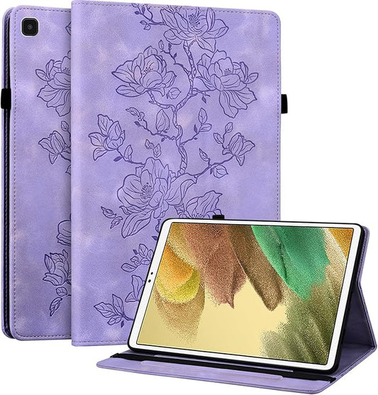 Case for Samsung Galaxy Tab A7 Lite 8.7 Inch 2021 (SM-T225/T220/T227), Slim PU Leather Folio Cover with Multi-Angle Stand and Pen Holder, Purple