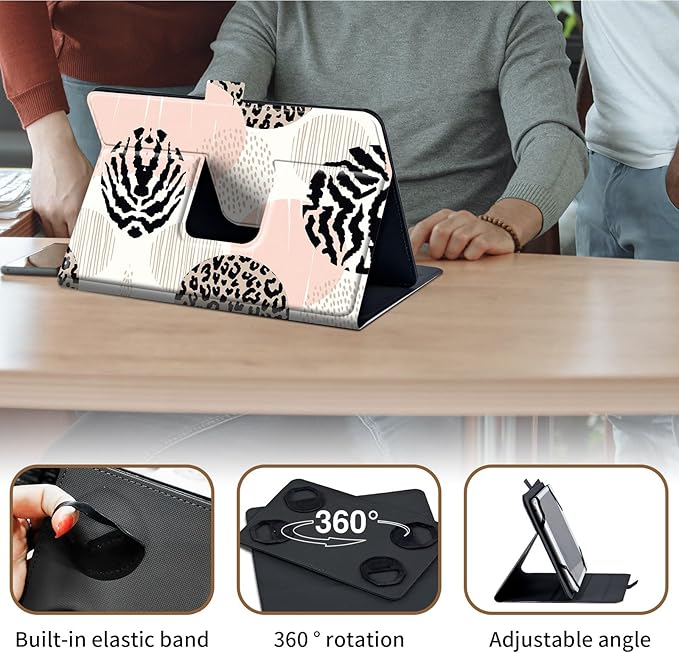 Case for Lenovo Tab P11 Pro Gen 2 11.2" 2022,Mxfdegf 360 Degree Rotating Stand and Magnetic Closure Case for 11.2 inch Lenovo Tab P11 Pro 2nd Generation,Pink Leopard Print