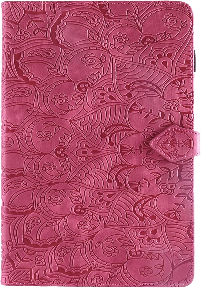 Vine Funda para for Samsung Galaxy Tab A 10.1 2019 SM-T510 T515, Soft Touch Premium Faux Leather Made with Card Slots, Water-Proof Precise Cutouts Compatible with Samsung Tab A 2019 Case Case Pink
