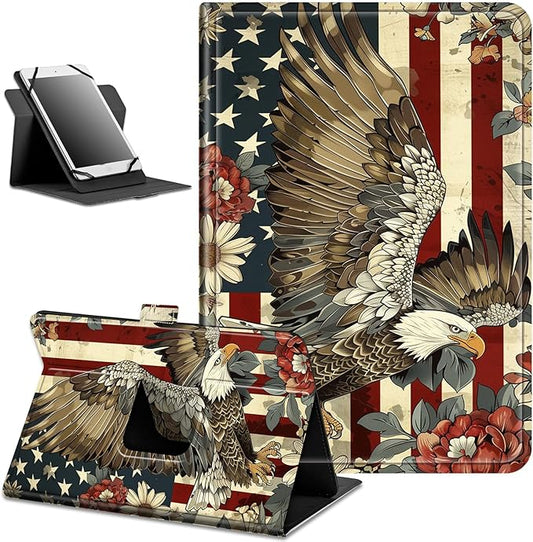 for Walmart Onn 10.4" Tablet Pro 2023 (Model:100110603) Case Dluggs 360 Degree Rotating Smart Protective Stand Cover for Walmart Onn 10.4 Inch Pro Tablet-Flag Flying Eagle