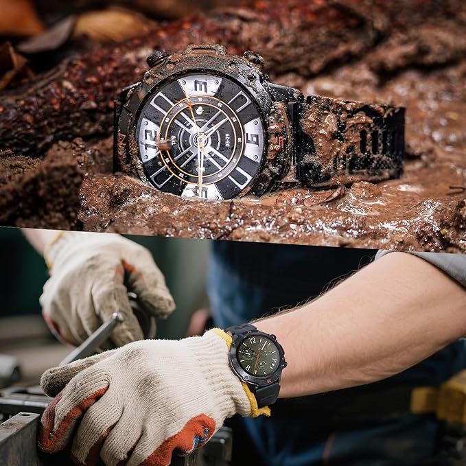 WalkerFit Military Rugged Smart Watch for Men 1.43" AMOLED Smartwatch, Always-on, 3ATM Waterproof for Swim, Accurate HR Sleep Monitor,Bluetooth Call Fitness Watch for iPhone Andriod Compatible, Black