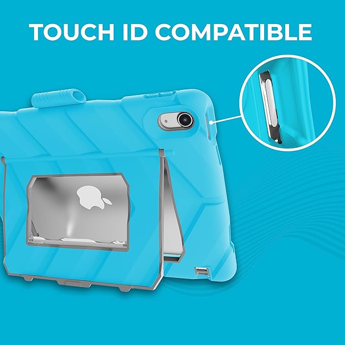 Gumdrop Hideaway iPad Case w/Stand Fits ONLY iPad 11th Generation |A16| & 10th Gen (10.9) inch Rugged Shockproof Reliable & Drop Tested for Kids K-12 Students Teachers Classrooms & School Use - Blue