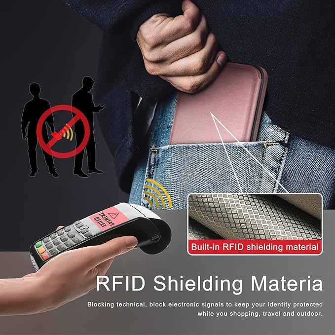 DJDUCK Designed for Samsung Galaxy S25 Plus Case Wallet with Card Holder, [Magnetic Clasp Cover] [RFID Blocking Leather Protection] Shockproof Women Men Cases for Samsung S25 Plus Rose Gold