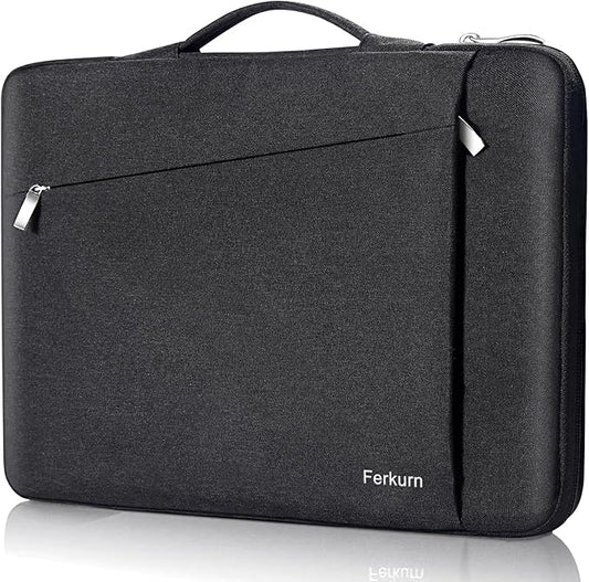 Ferkurn Laptop Case Sleeve for Men Women Chromebook Case Compatible with MacBook Air/Pro Lenovo Surface HP Dell ASUS Acer, 15.6 inch, Black