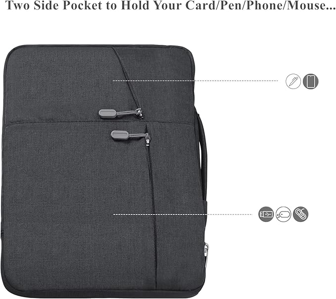 Megoo 10inch Laptop Sleeve Case for Microsoft Surface Go 4/3/2 10.5", Samsung Galaxy Tab A9+/A8/S9 11"/S9 FE 10.9", iPad Pro 11"/Air 10.9",Carry Case with Handle for 9"-11" Chromebook Tablet(Black)