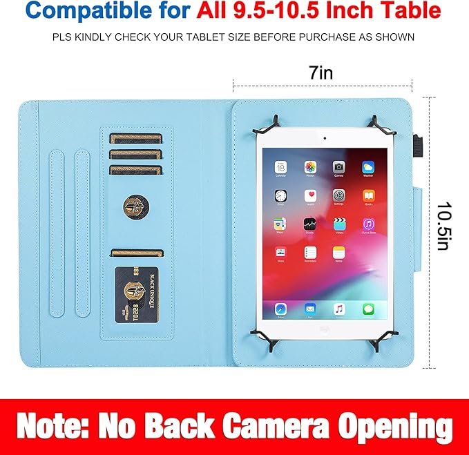 JZCreater 10 Inch Tablet Case, Universal 10 10.1 Inch Android Tablet Cover, Multi-Angle Viewing Stand Case for 9.5-10.5 Inch Tablet, Colored Marble