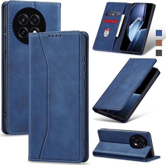 Jasonyu Flip Wallet Case for OnePlus 13R,Leather Magnetic Folio Cover with Card Holder,Kickstand - TPU Shockproof Durable Protective Phone Case,Blue